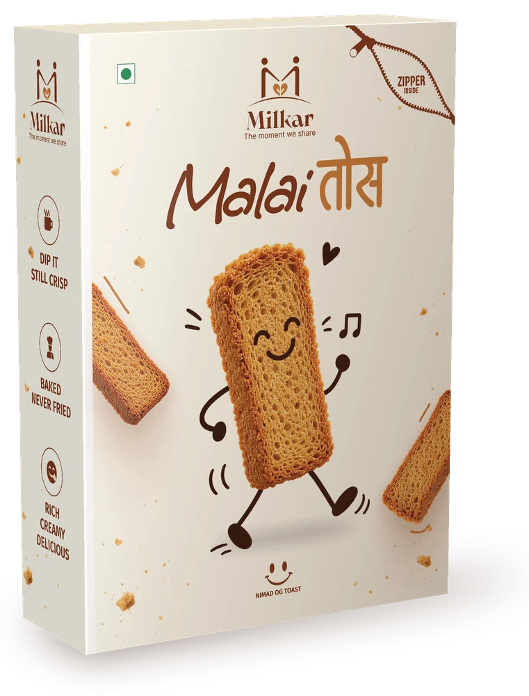 A box of Milkar Malai Toss